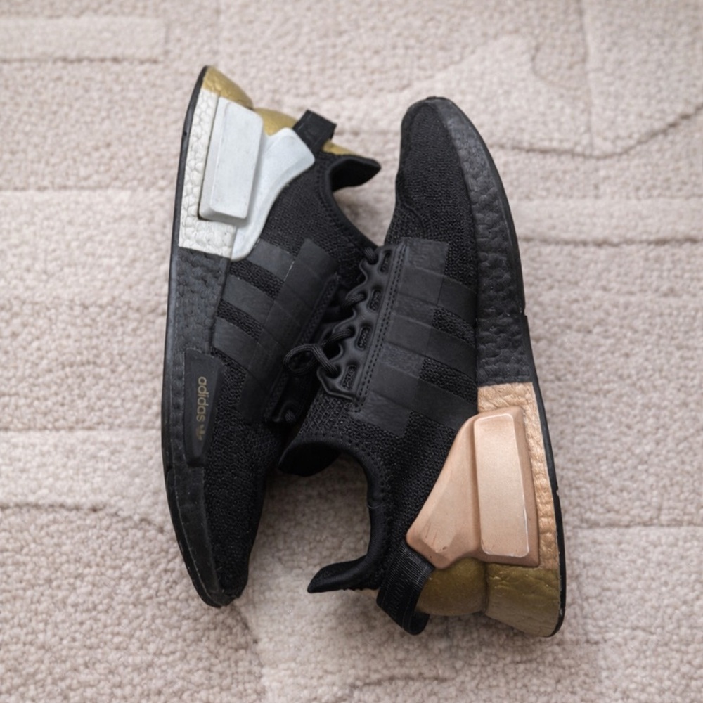 Adidas Black and Gold Sleek Sneakers